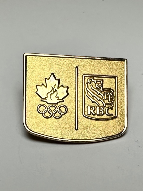 Olympics Jewelry - Vintage Olympic Team Canada RBC Lapel Pin Gold Tone Maple Leaf Rings